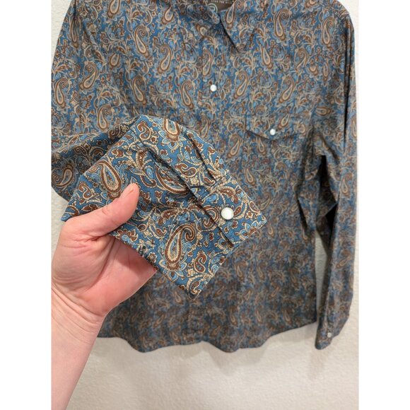 ROPER Womens Western Paisley Button Up Pearl Snap Size Large Cotton - Picture 5 of 8